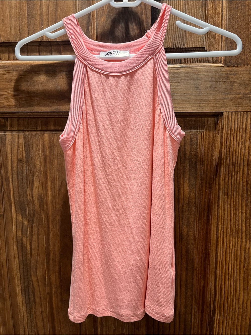 Coral Pink Halterneck Tank Top